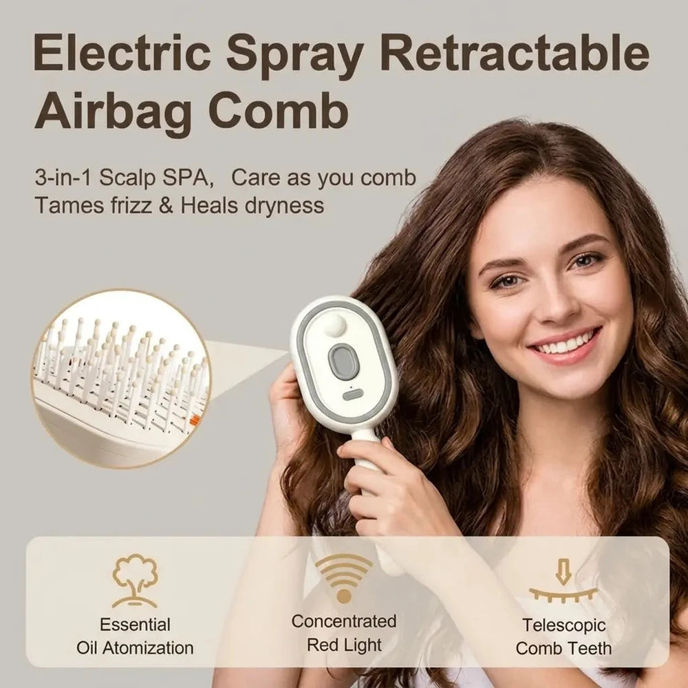 HydraBrush™ Pro-Self Cleaning Mist Hair Brush