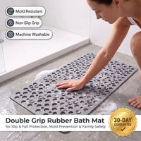 Double Grip Rubber Bath Mat for Fall & Slip Protection & Family Safety